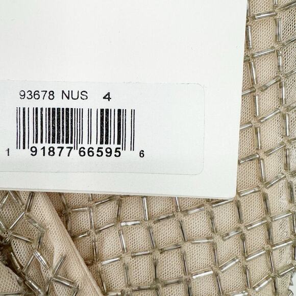 Mac Duggal 93678 Glitter Accented Fully Embellished Column Dress Nude Size 4 NWT - Picture 12 of 13